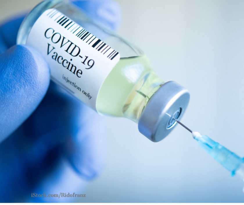 Dose mit Impfstoff gegen Covid-19