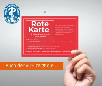 Rote Karte für die Gesundheits­politik. Das geplante GKV-BStabG bedroht die Zukunft der Heilmittelberufe.